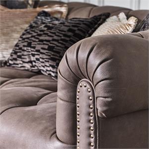 Luisa Shallow Four Seater Split Sofa Leather